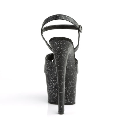 sky 309mg sexy sandals black with peep toes glitter heels by pleaser shoes