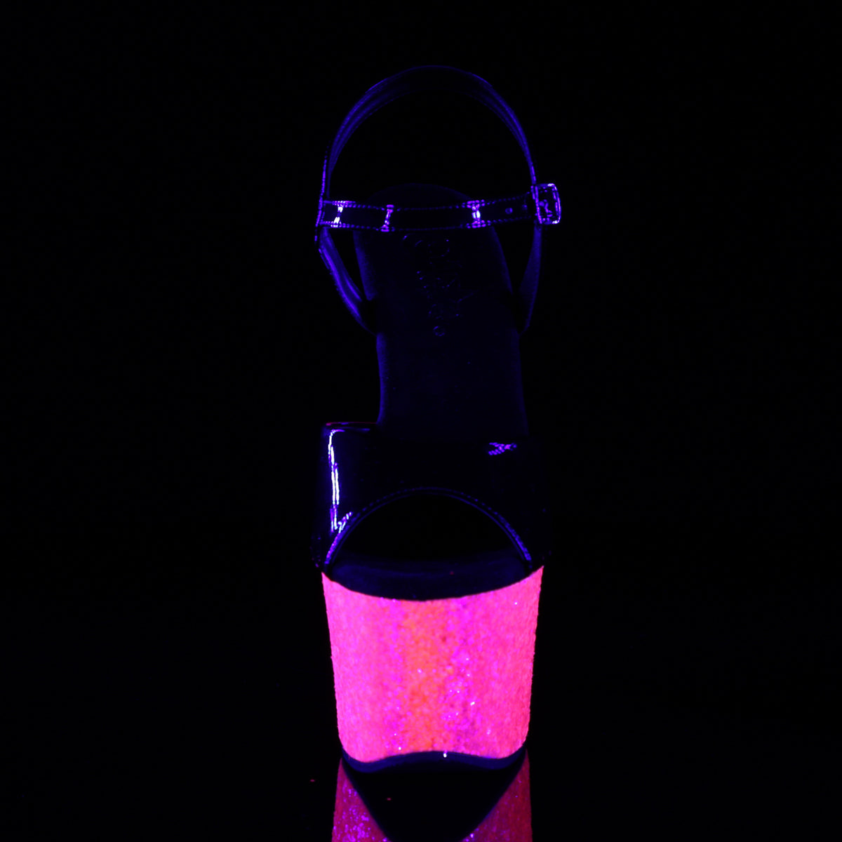 sky 309uvlg pleaser sexy shoes 7 inch heel ankle strap glitter sandals blacklight sensitive