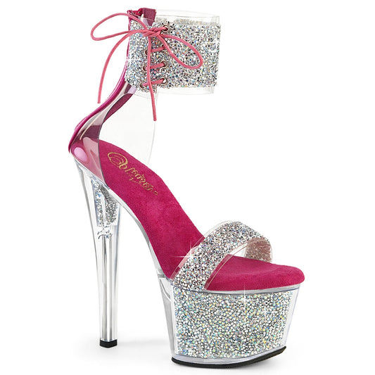 SKY-327RSI Pleaser Silver 7 Inch Pole Dancer Platform High Heels