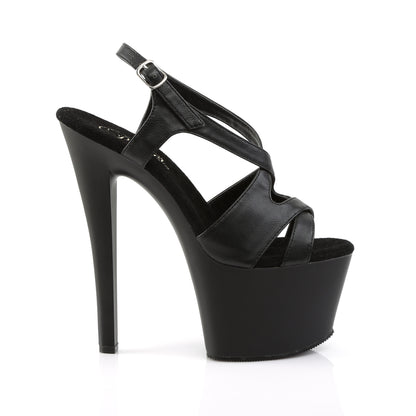 Pleaser SKY-330 Black / Black Matte Platform Sandals - 7 Inch Heels