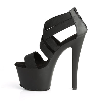 SKY-369 Pleaser 7 Inch Heel Black Pole Dancer Platform Shoes
