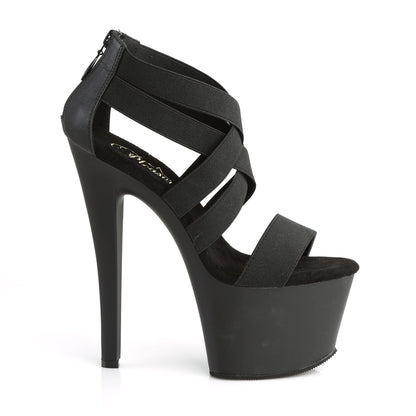 SKY-369 Pleaser 7 Inch Heel Black Pole Dancer Platform Shoes