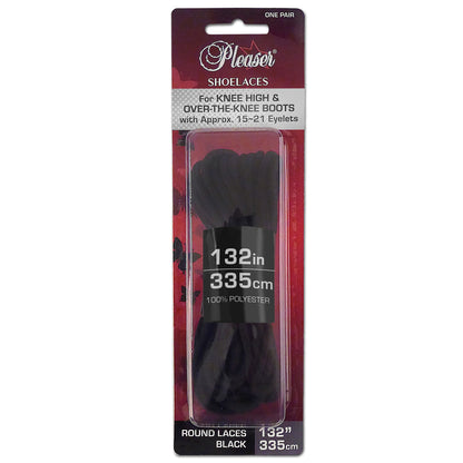 Pleaser SL-KNEE-PL Boot Shoelaces - Black, Baby Pink, Red, White One Size Black