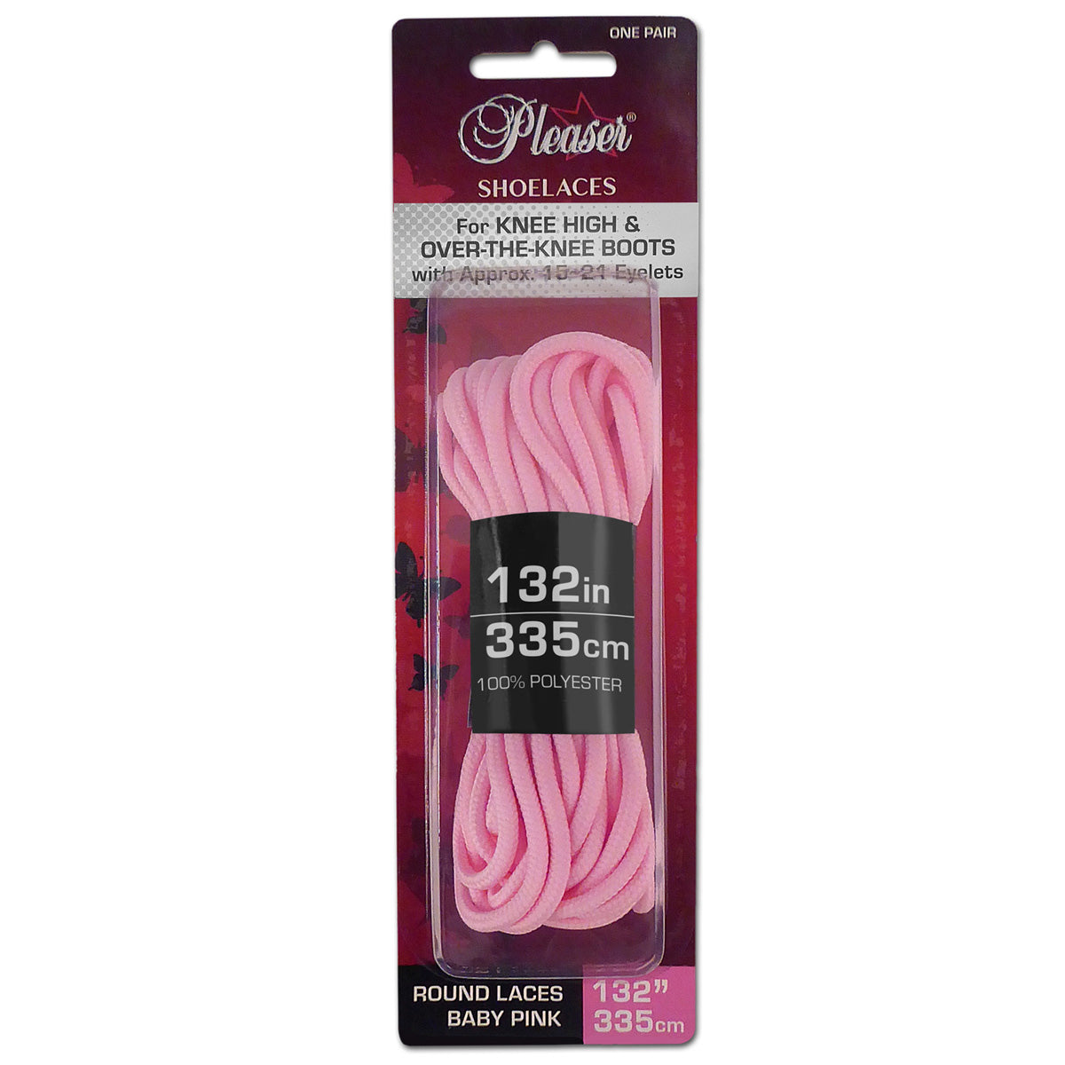 Pleaser SL-KNEE-PL Boot Shoelaces - Black, Baby Pink, Red, White One Size Baby Pink