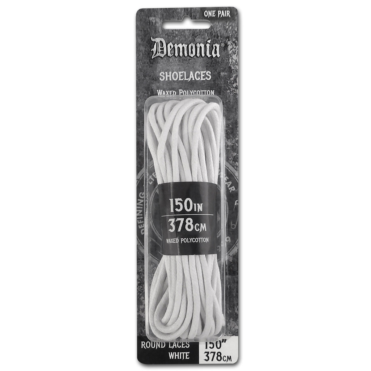 Demonia SL-THIGH-DE Boot Shoelaces - Black, White One Size White