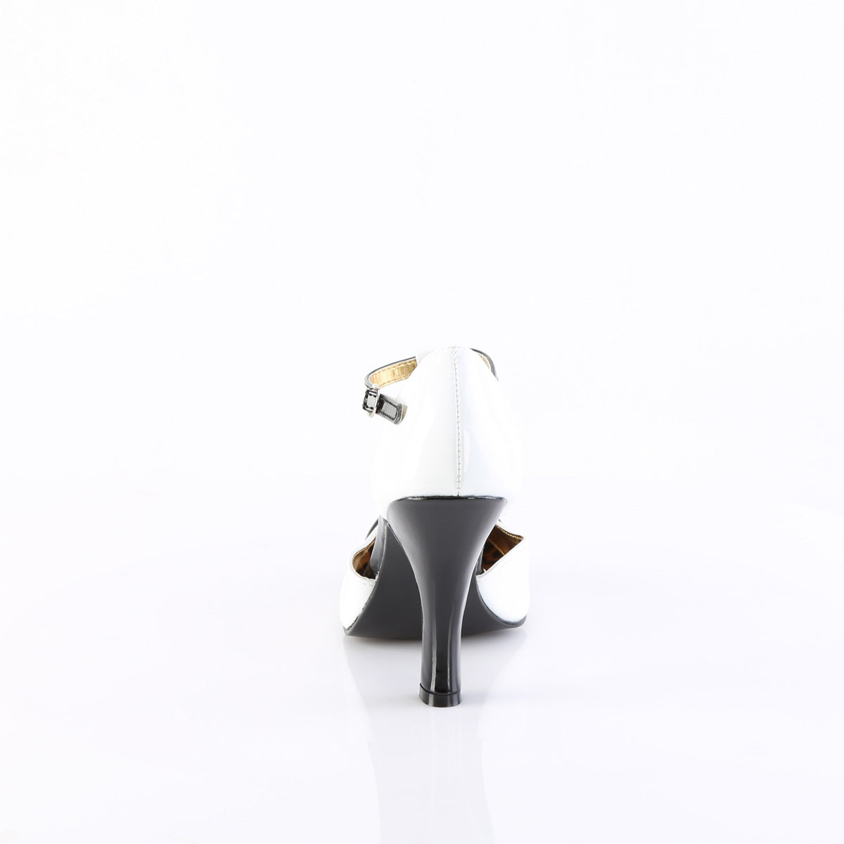 Pin Up Couture SMITTEN-10 White-Black Court Shoes - 4 Inch Heels