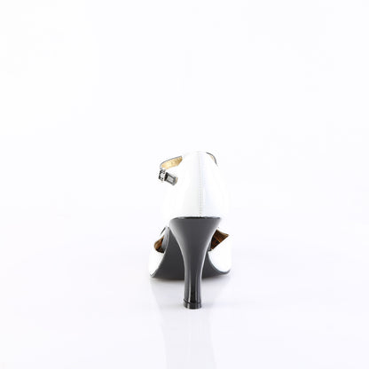 Pin Up Couture SMITTEN-10 White-Black Court Shoes - 4 Inch Heels
