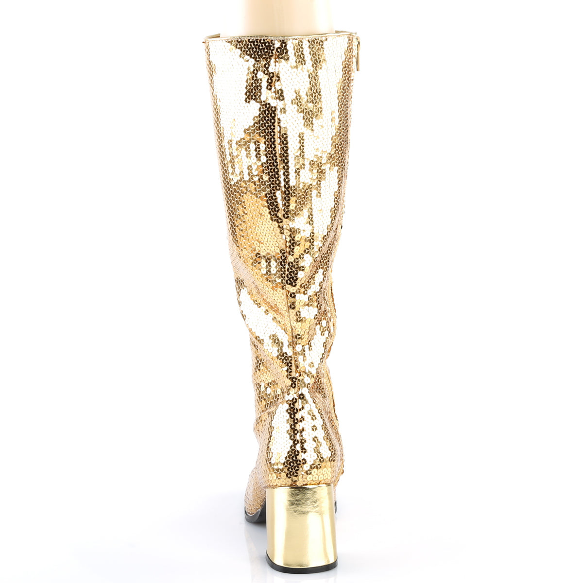 SPECTACUL-300SQ Bordello Gold Sequins 3 Inch Burlesque Boots