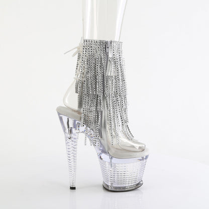 SPECTATOR-1017RSF Pleaser Clear 7 Inch Fetish Pole Ankle Boots