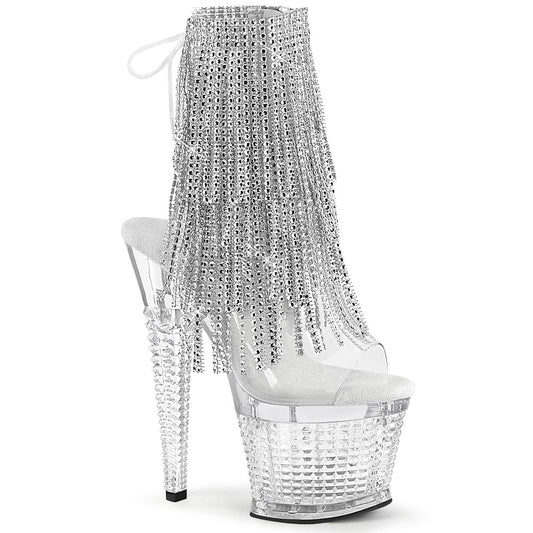 SPECTATOR-1017RSF Pleaser Clear 7 Inch Fetish Pole Ankle Boots