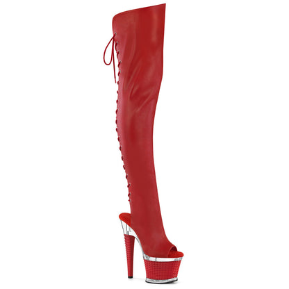 SPECTATOR-3030 Pleaser Red Pole Dancing Thigh High Boots