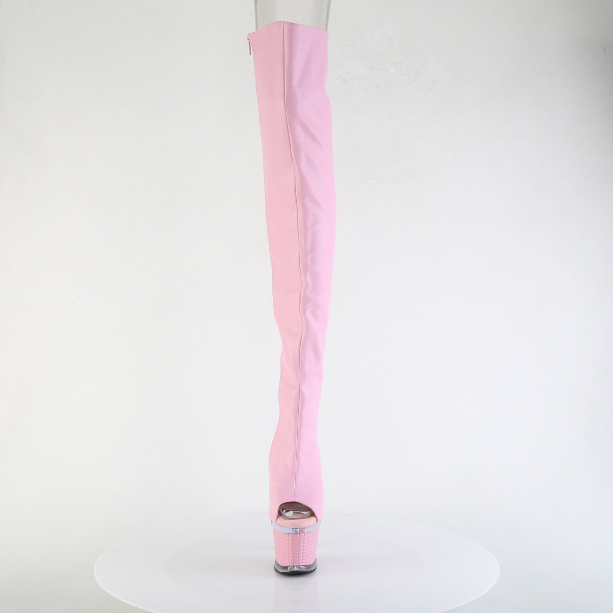 SPECTATOR-3030 Pleaser Baby Pink 7 Inch Fetish Pole Thigh High boots