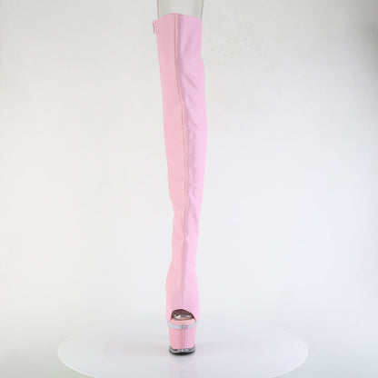SPECTATOR-3030 Pleaser Baby Pink 7 Inch Fetish Pole Thigh High boots