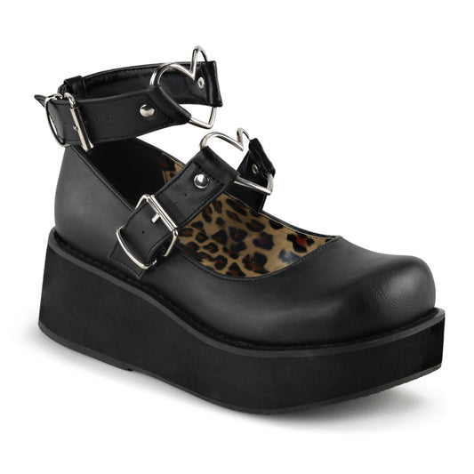 Demonia SPRITE-02 Black Platform Mary Jane Shoes