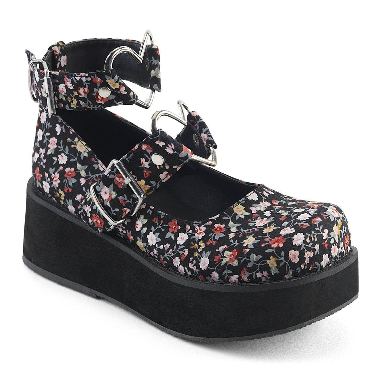 SPRITE-02 Demonia Cult Floral Fabric Alternative Footwear