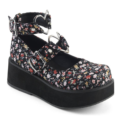 SPRITE-02 Demonia Cult Floral Fabric Alternative Footwear