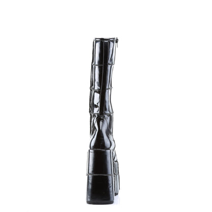 Demonia STACK-301 Black Platform Knee High Boots
