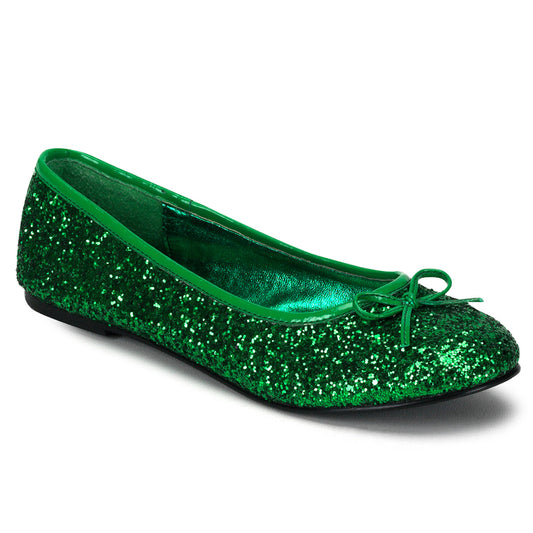 Funtasma STAR-16G Green Glitter Glitter Flat Shoes