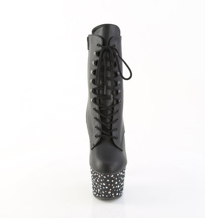 STARDANCE-1020 Pleaser Black 7 Inch Pole Dancer Ankle Boots