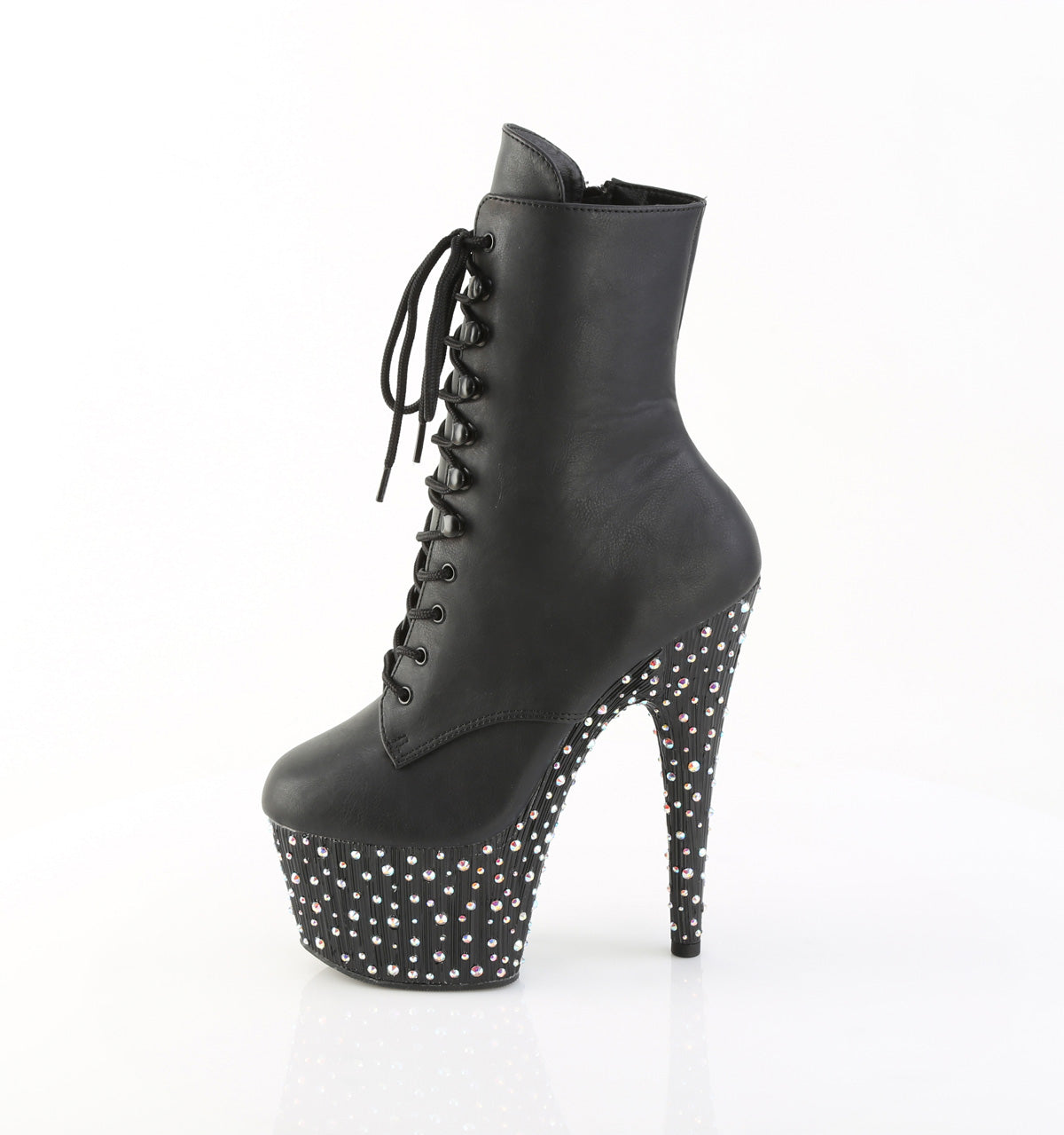 STARDANCE-1020 Pleaser Black 7 Inch Pole Dancer Ankle Boots