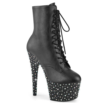 STARDANCE-1020 Pleaser Black 7 Inch Pole Dancer Ankle Boots