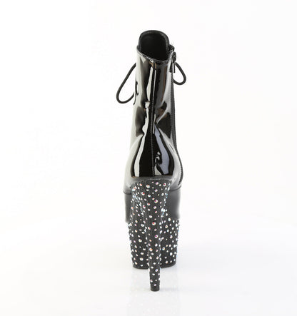 STARDANCE-1021 Pleaser Black 7 Inch Fetish Pole Ankle Boots