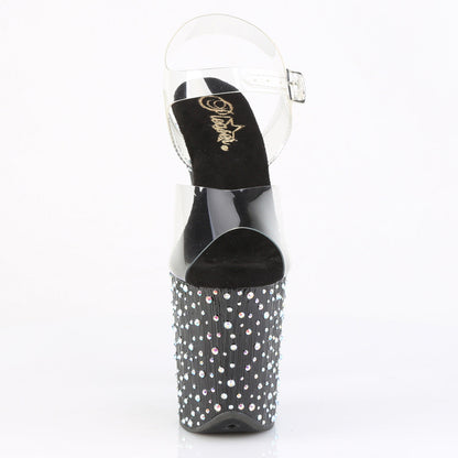 STARDANCE-808 Pleaser Silver Multi Glitter 8 Inch Fetish Pole Platform Shoes