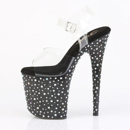 STARDANCE-808 Pleaser Silver Multi Glitter 8 Inch Fetish Pole Platform Shoes