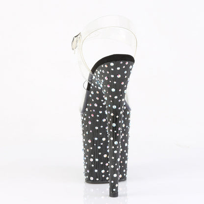 STARDANCE-808 Pleaser Silver Multi Glitter 8 Inch Fetish Pole Platform Shoes