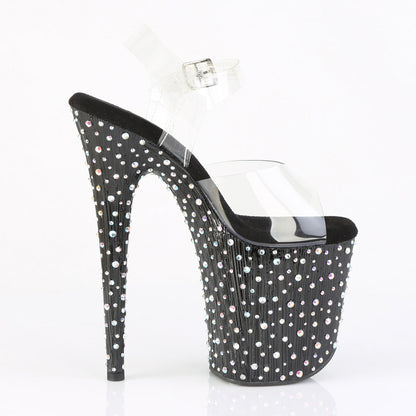 STARDANCE-808 Pleaser Silver Multi Glitter 8 Inch Fetish Pole Platform Shoes