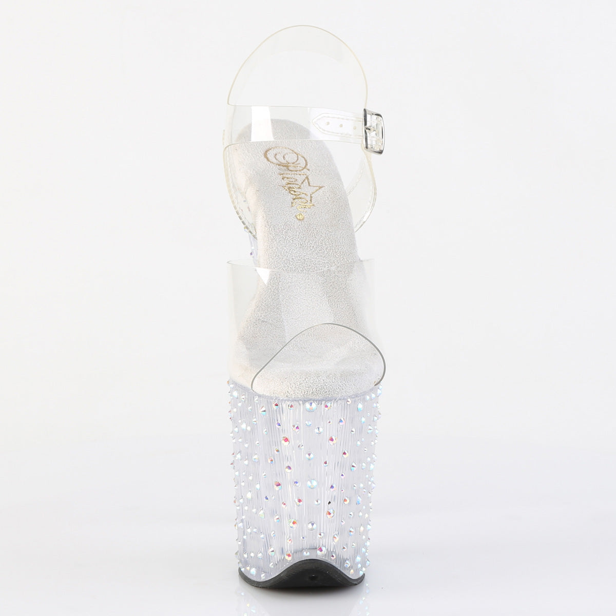 STARDANCE-808 Pleaser Clear/Silver Sexy Platform Shoes (Pole Dancing Heels)