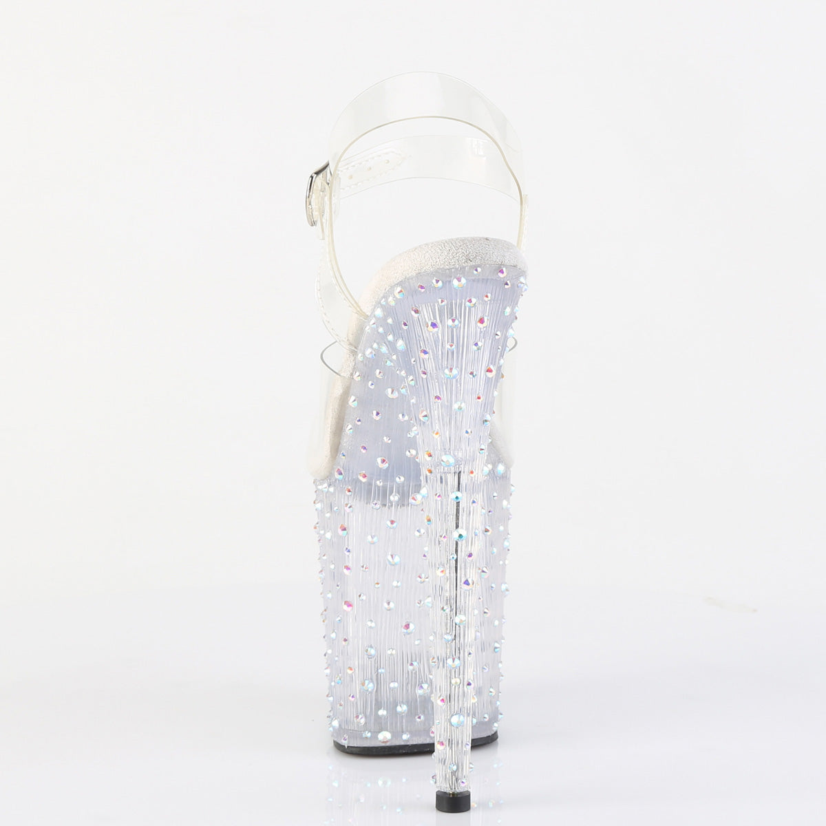 STARDANCE-808 Pleaser Clear/Silver Sexy Platform Shoes (Pole Dancing Heels)