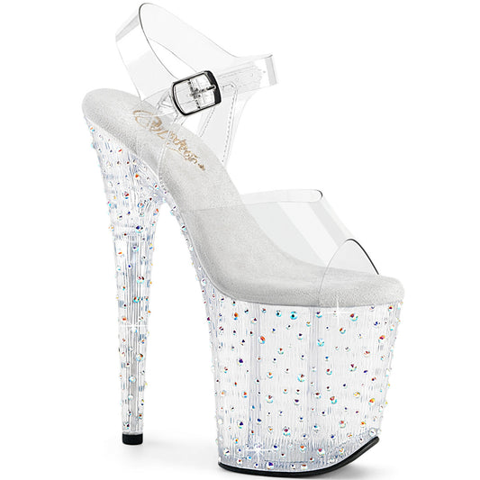 STARDANCE-808 Pleaser Clear/Silver Sexy Platform Shoes (Pole Dancing Heels)