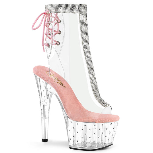 STARDUST-1018C-2RS Pleaser Baby Pink 7 Inch Pole Dancer Ankle Boots
