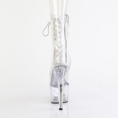STARDUST-1021C-7 Pleaser Clear 7 Inch Fetish Pole Ankle Boots