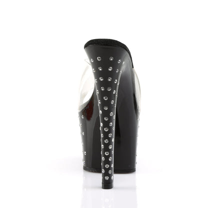 STARDUST-701 Pleaser Clear Black 7 Inch Pole Dancer Platform Shoes