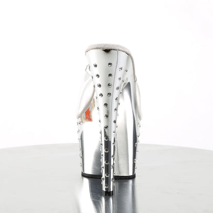 STARDUST-701 Pleaser Silver Chrome 7 Inch Pole Dancer Platform Shoes