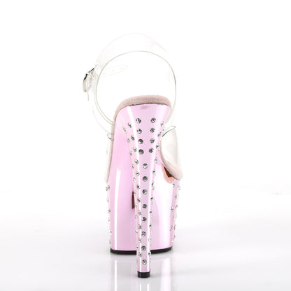 STARDUST-708 Pleaser Baby Pink Chrome 7 Inch Exotic Dancing Platform Shoes