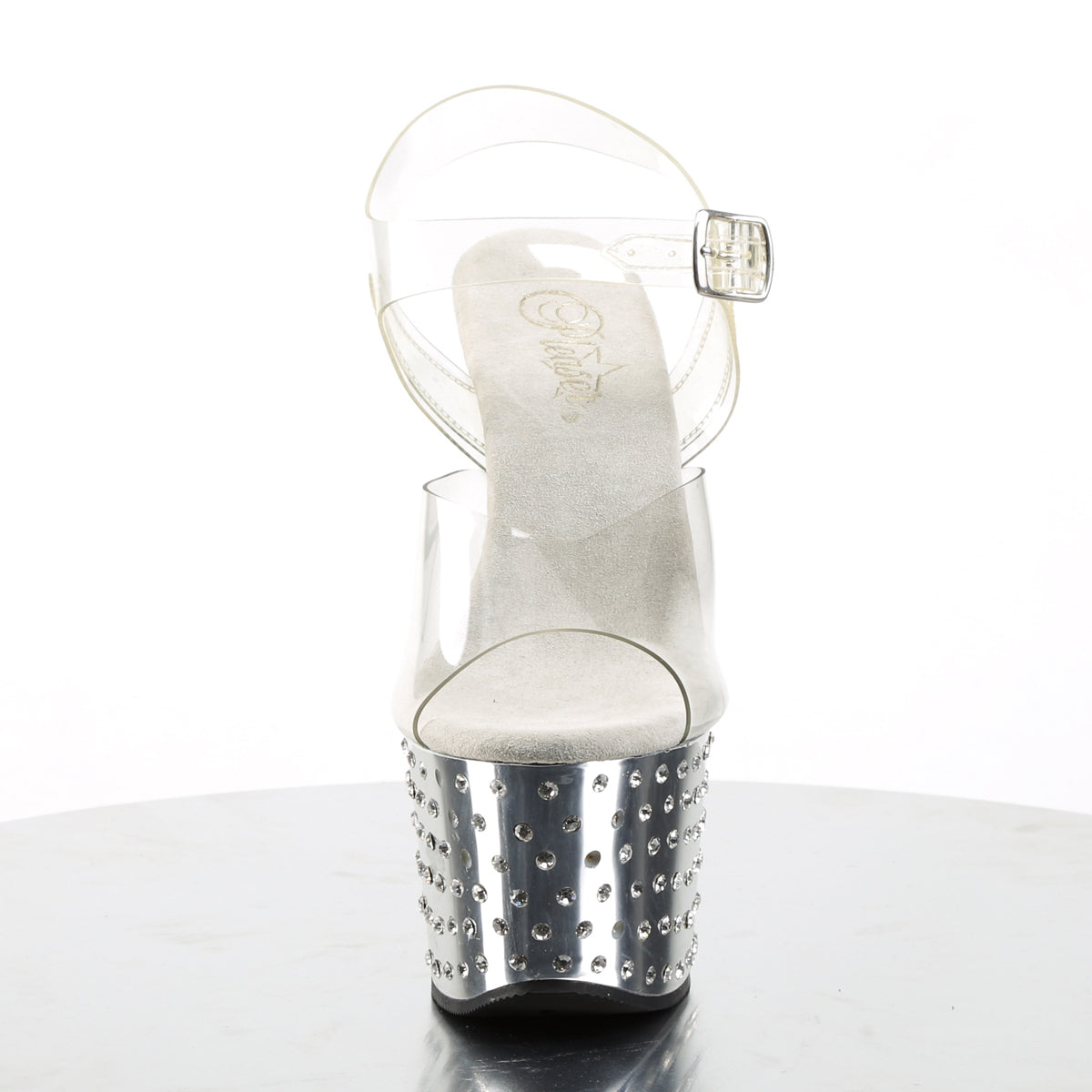 STARDUST-708 Pleaser Silver Chrome 7 Inch Pole Dancer Platform Shoes