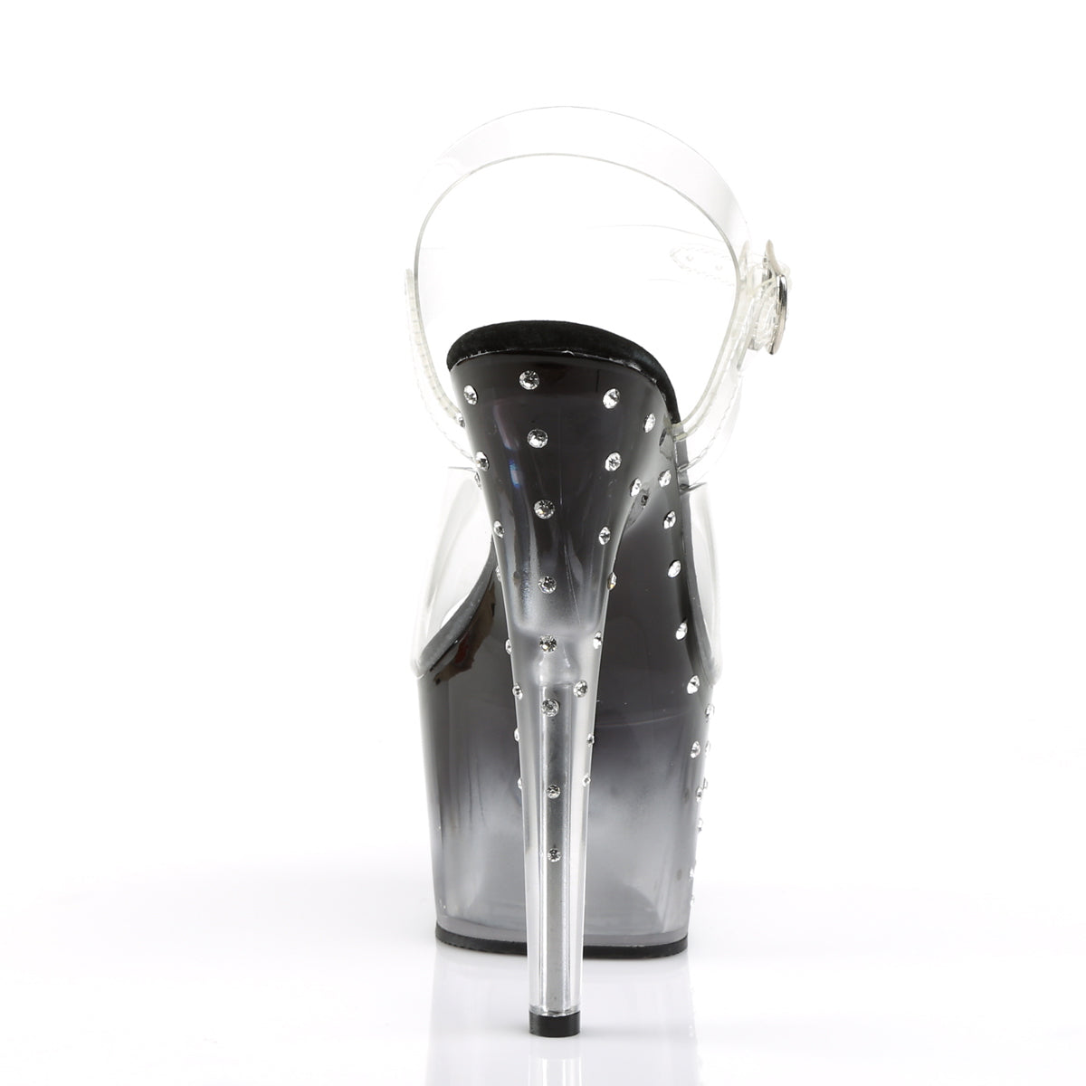 stardust 708t pleaser sexy 7 inch heel platform ankle strap tinted sandals silver fetish heels