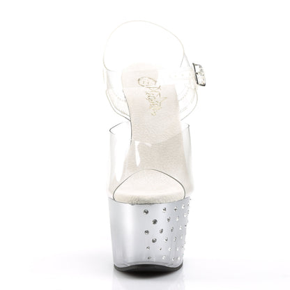 STARDUST-708T Pleaser Clear Silver 7 Inch Exotic Dancing High Heels