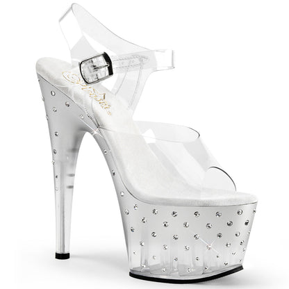 STARDUST-708T Pleaser Clear Silver 7 Inch Exotic Dancing High Heels