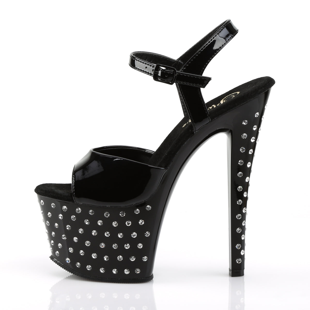 STARDUST-709 Pleaser Black 7 Inch Pole Dancer High Heels