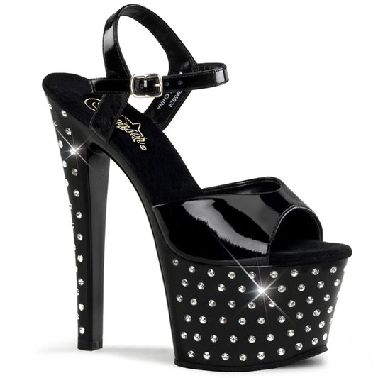 STARDUST-709 Pleaser Black 7 Inch Pole Dancer High Heels
