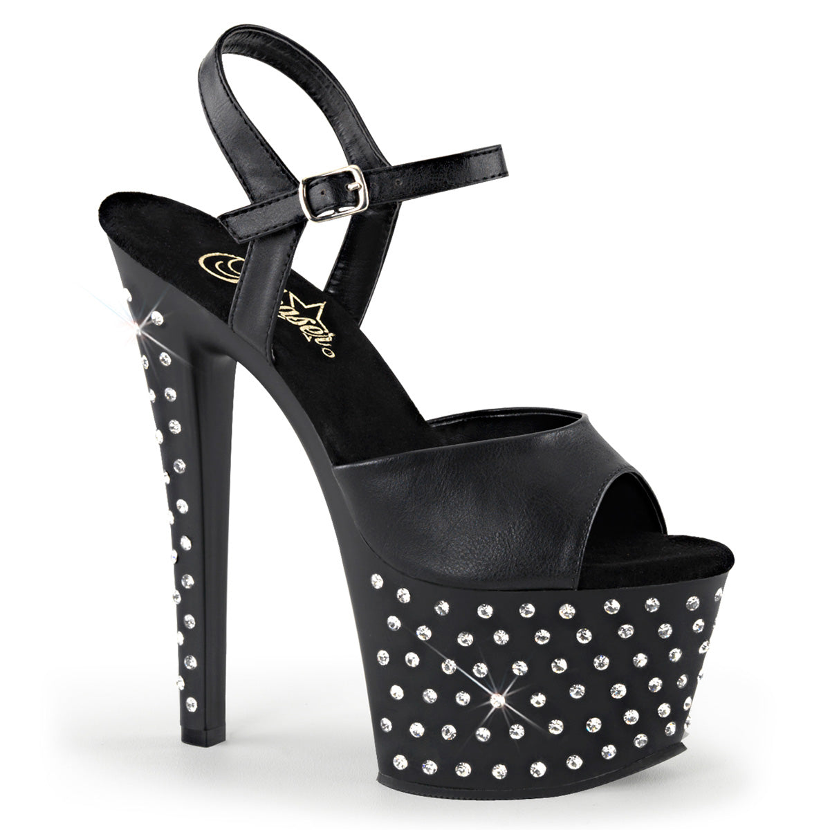 STARDUST-709 Pleaser Black 7 Inch Fetish Pole High Heels