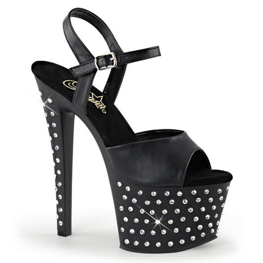 STARDUST-709 Pleaser Black 7 Inch Fetish Pole High Heels
