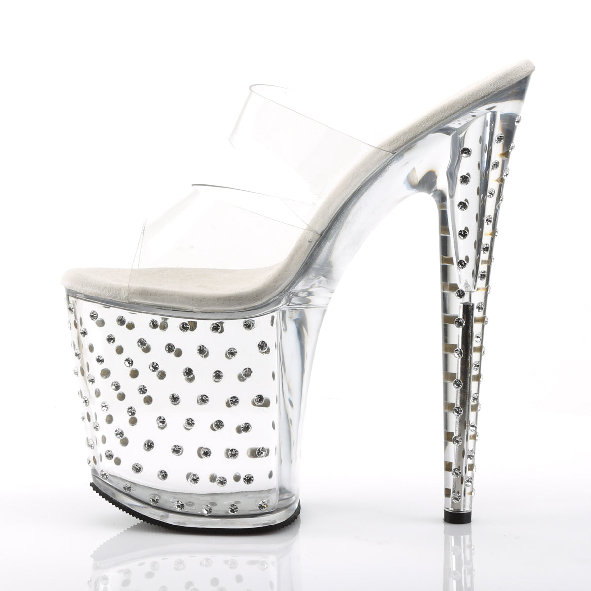 STARDUST-802 Pleaser Clear 8 Inch Pole Dancer High Heels