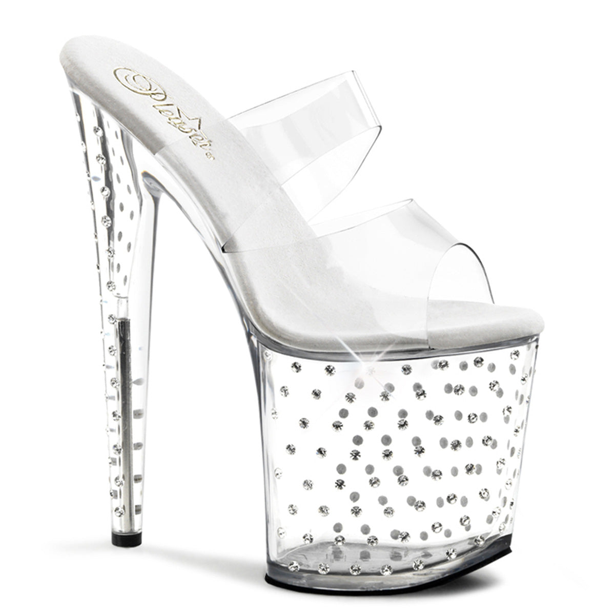 STARDUST-802 Pleaser Clear 8 Inch Pole Dancer High Heels Clear