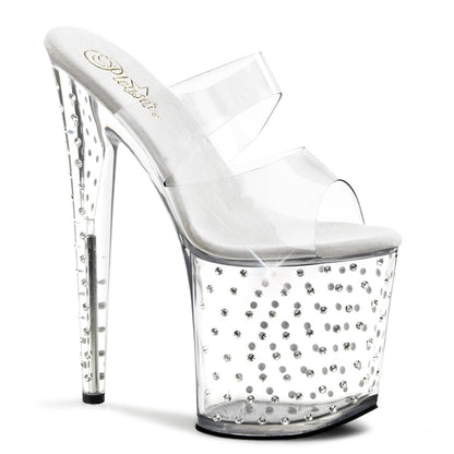 STARDUST-802 Pleaser Clear 8 Inch Pole Dancer High Heels Clear