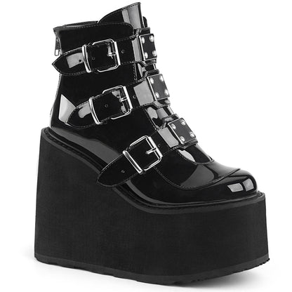 SWING-105 Demonia Cult Black Alternative Women's Ankle Boots
